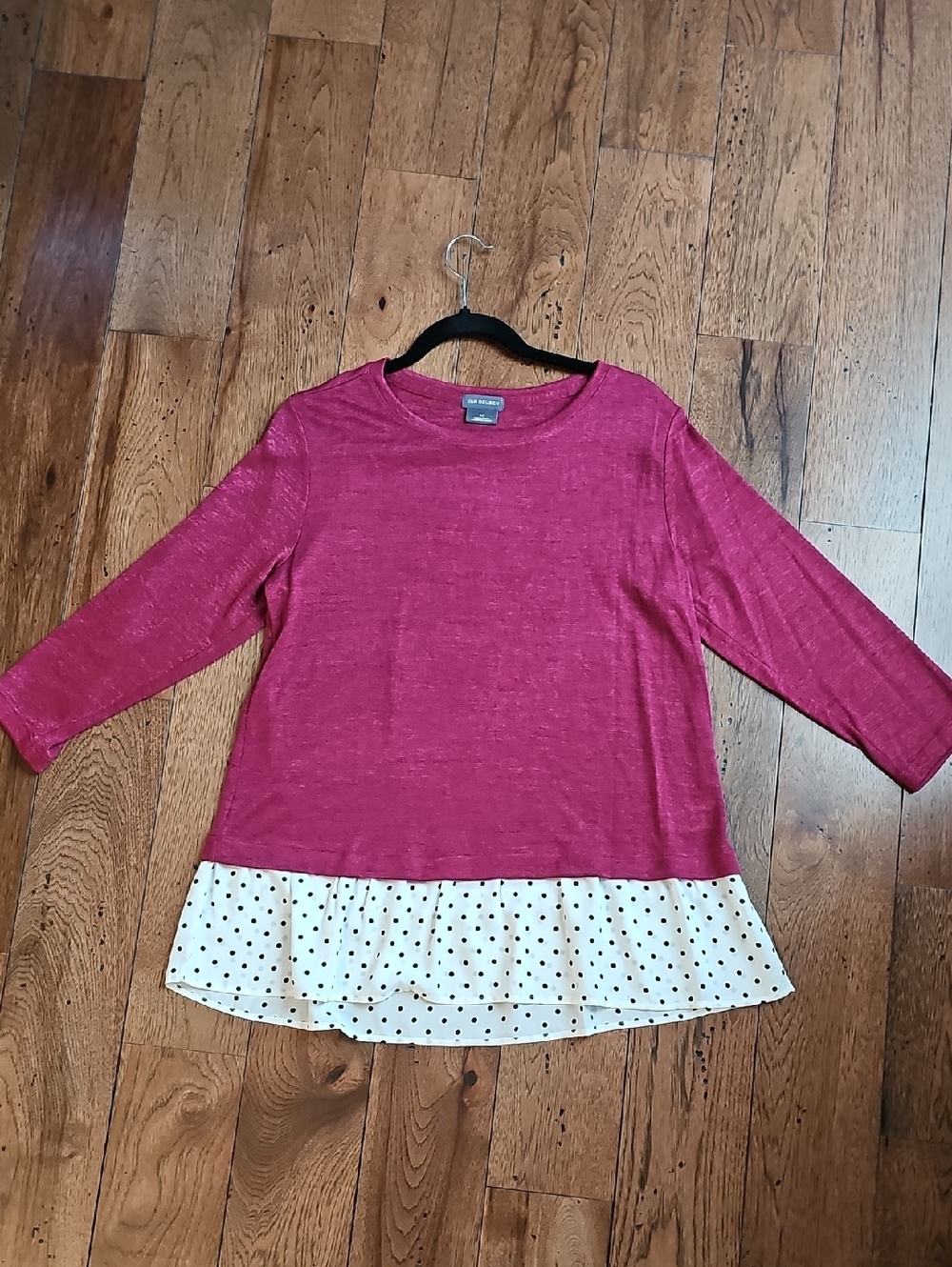 Van Heusen Raspberry Layered Ruffle Hem Top